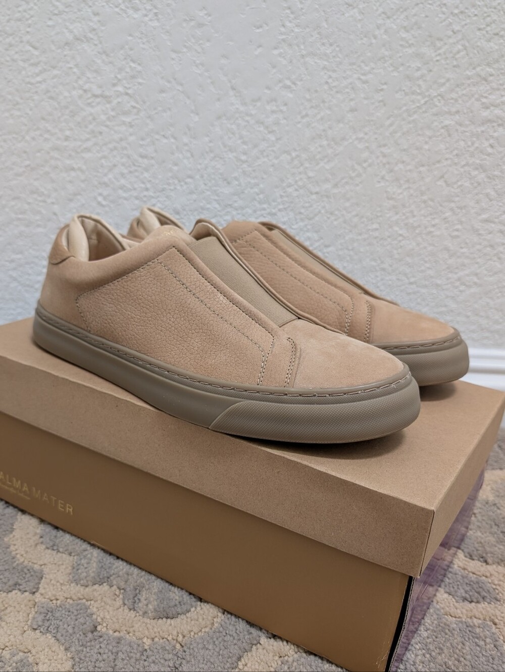 Alma Mater Omni So Sneakers in Tan Suede